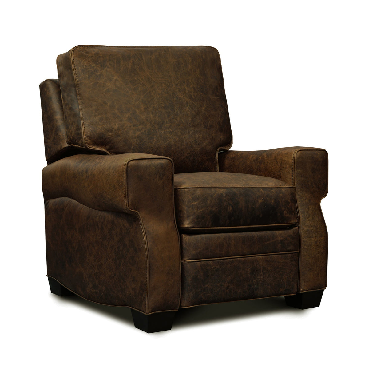 GTR Cordova 100% Top Grain Leather Mid-century Manual Recliner