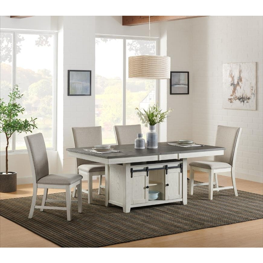 Kinger Home Omar 5-Pieces Dining Table Set With Storage Base