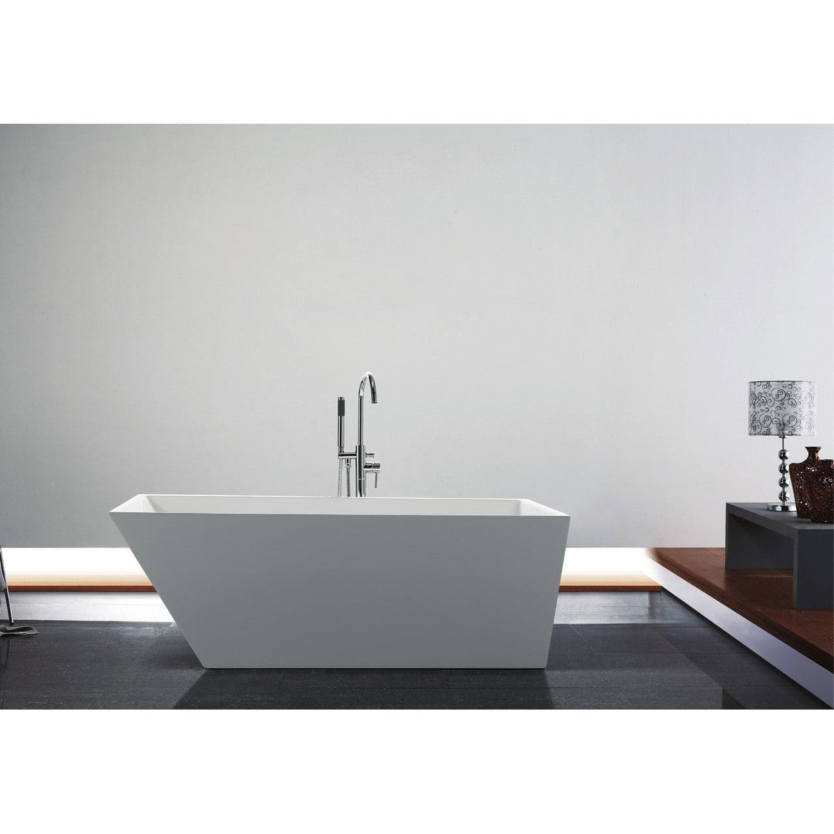KubeBath Kube Obliquo 67" White Free Standing Bathtub