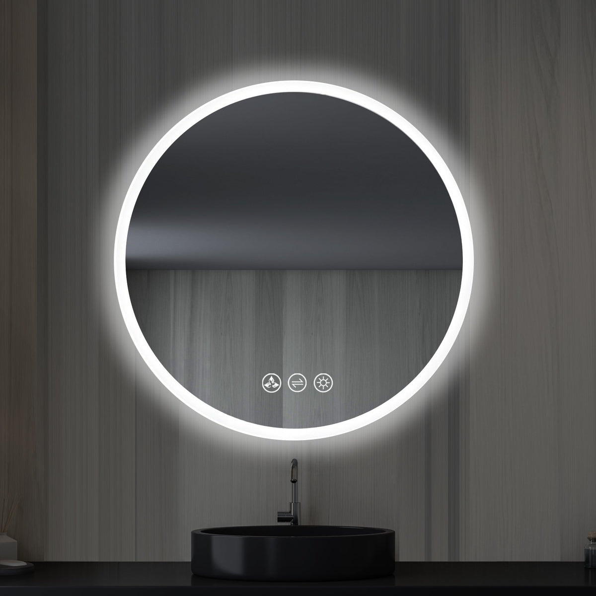 Blossom Orion 24″ Round LED Mirror with Frosted Side