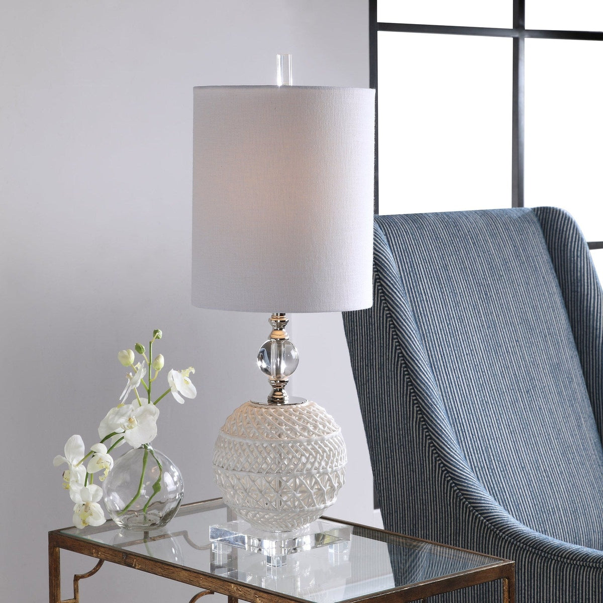 Uttermost Mazarine Open Ceramic Buffet Lamp 29741-1