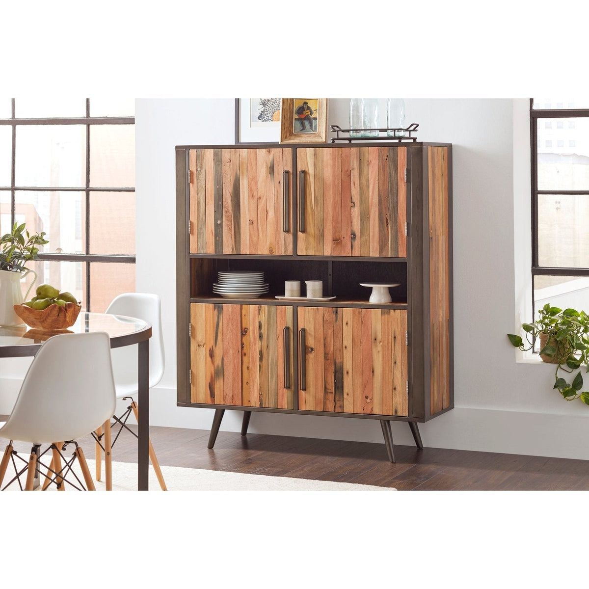 NovaSolo Nordic Buffet 4 Doors Natural Boat Wood KK NO 19002