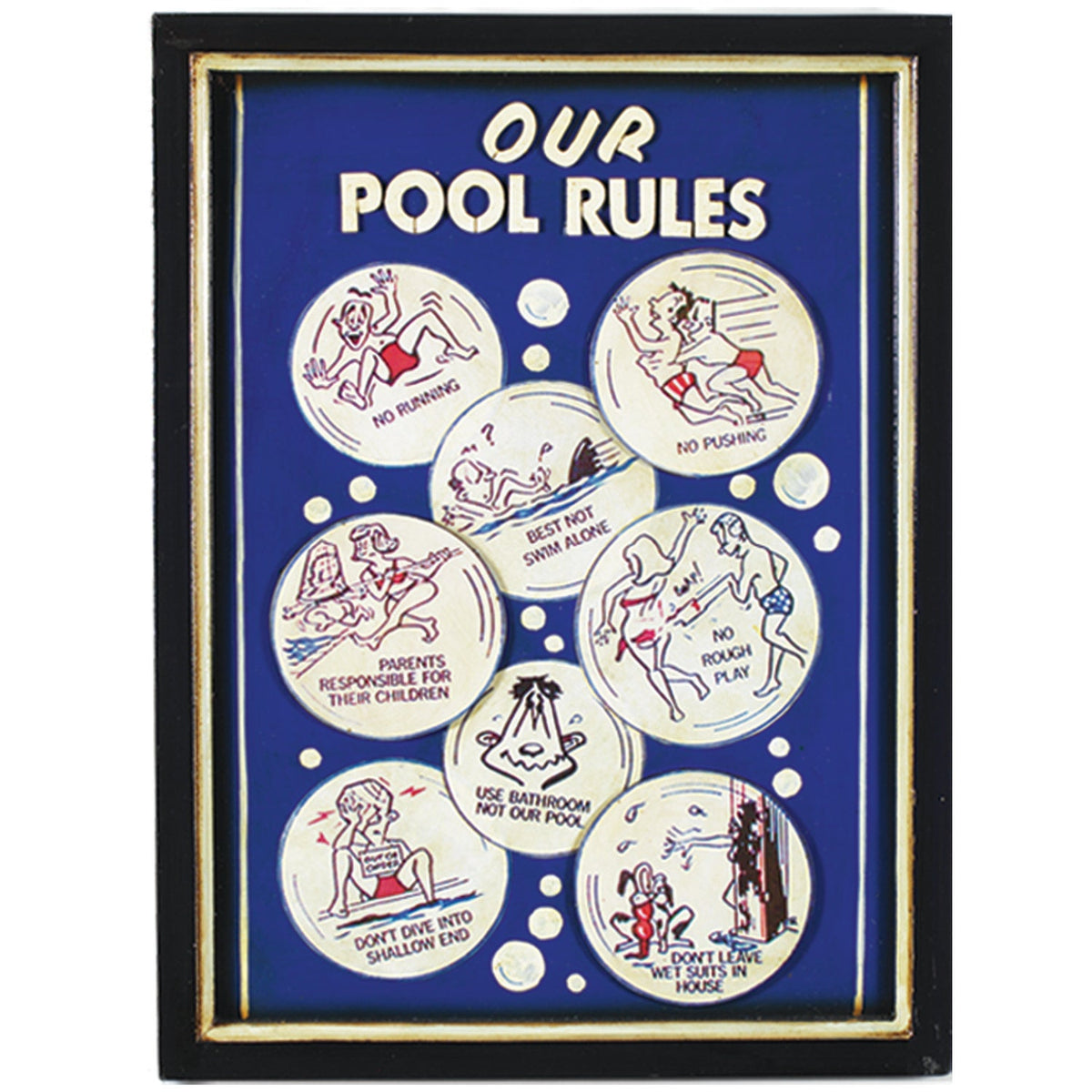 RAM Outdoor Décor Our Pool Rules Wall Sign ODR200