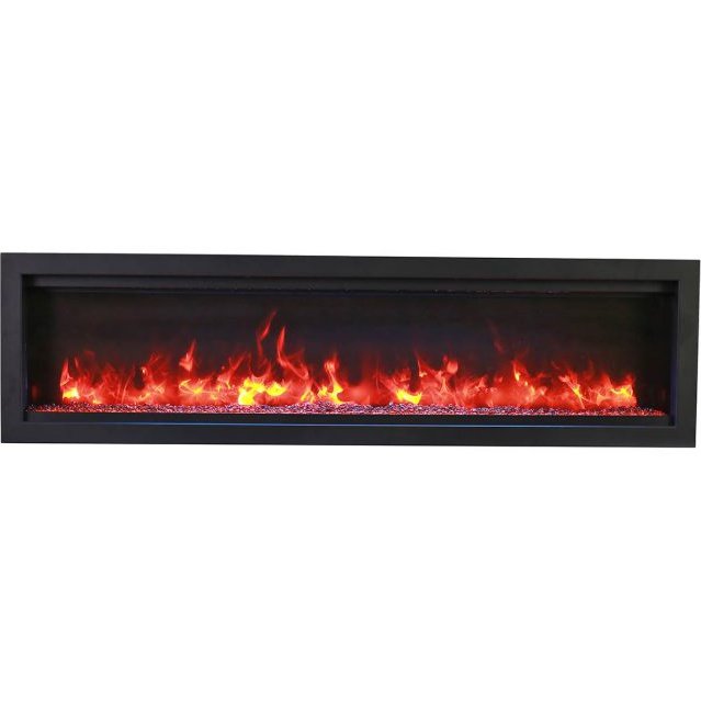 Remii WM-B Series Electric Fireplace with Glass and Black Steel Surround