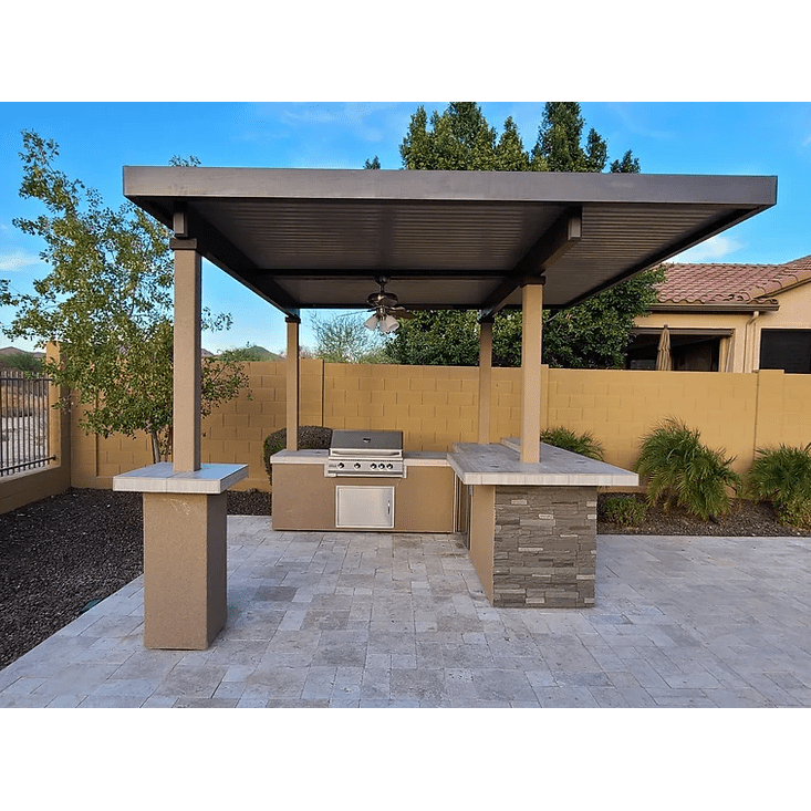 Kokomo Aruba BBQ Island With 12' x 12' Pergola Built-In BBQ Grill