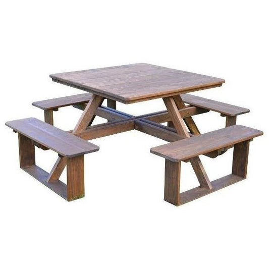 A & L Furniture 44" Square Walk-In Table - Specify for FREE 2" Umbrella Hole