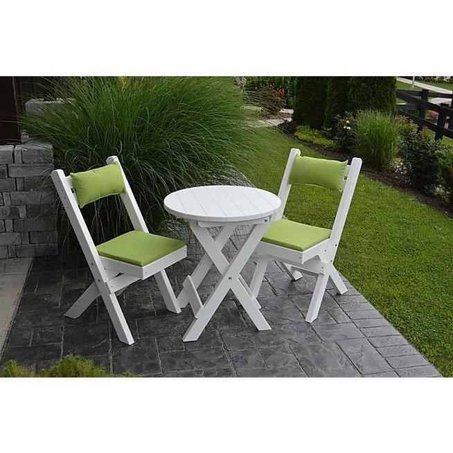A & L Furniture Poly Coronado Round Folding Bistro Sets