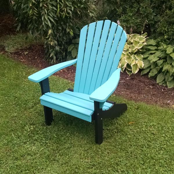 A & L Furniture Poly Fanback Adirondack Chair w/Black Frame