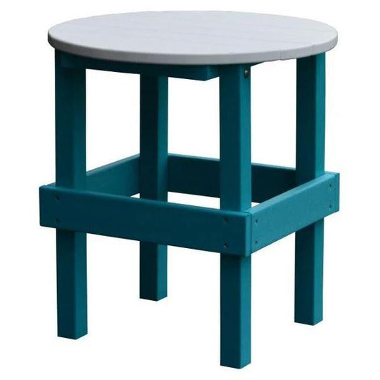 A & L Furniture Poly Round Side Table- w/ White Top
