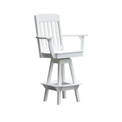 A & L Furniture Traditional Swivel Bar Chair w/ Arms