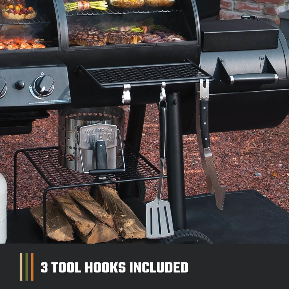 Oklahoma Joe's Canyon Combo Dual Fuel Smoker & Grill - 3-Burner Propane Gas & Charcoal with 1031 sq. in. Cooking Area - 24203004