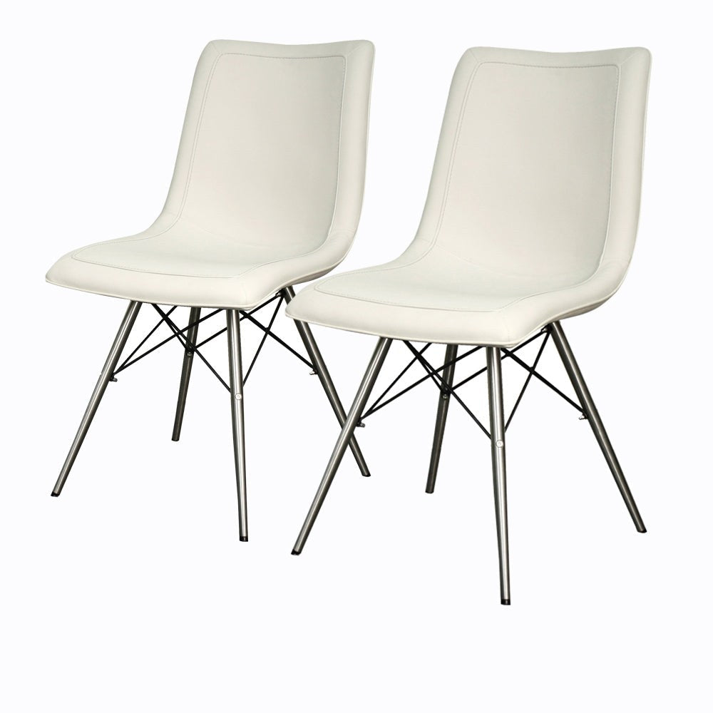 New Pacific Direct Blaine PU Chair Stainless Steel Legs, (Set of 2) 568236P-LC-SS