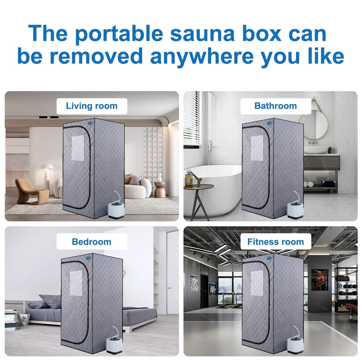 Portable Steam Sauna Tent with 2.2L Steamer, Remote Control & Folding Chair - Grey