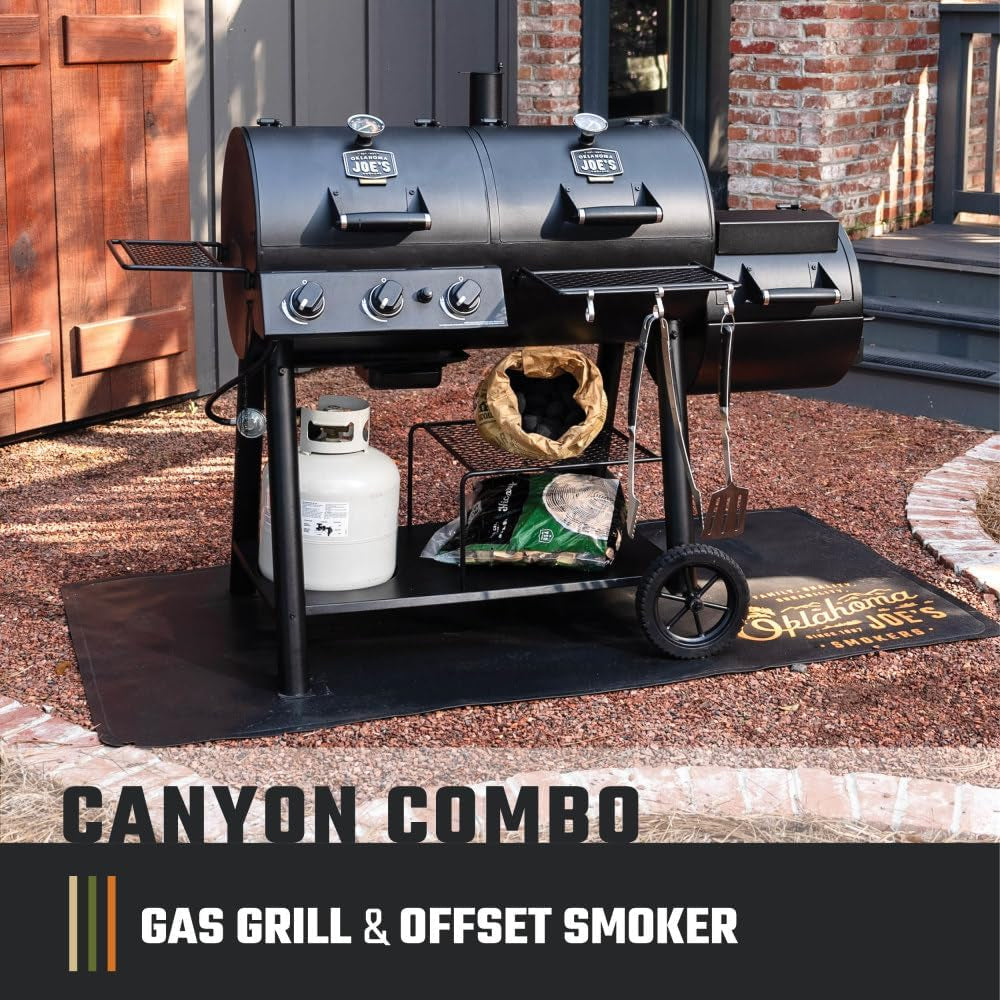 Oklahoma Joe's Canyon Combo Dual Fuel Smoker & Grill - 3-Burner Propane Gas & Charcoal with 1031 sq. in. Cooking Area - 24203004