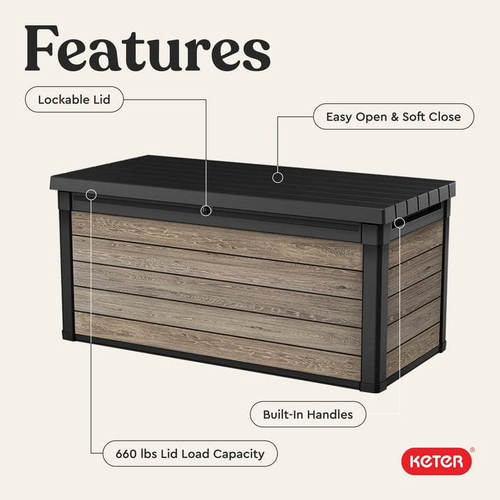 Outdoor deck storage box