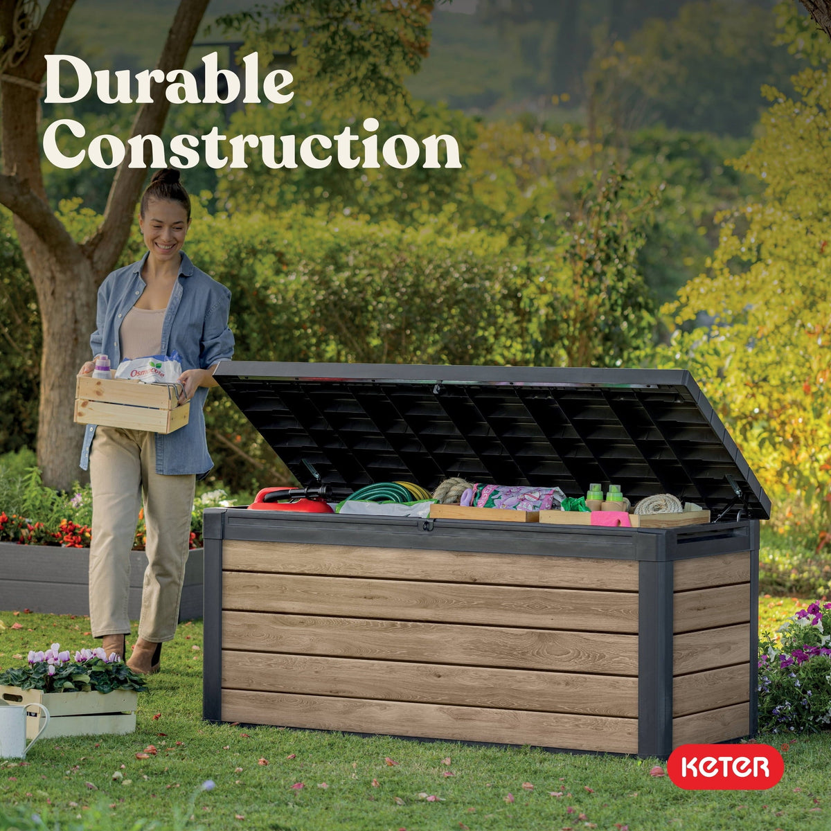 Outdoor deck storage box