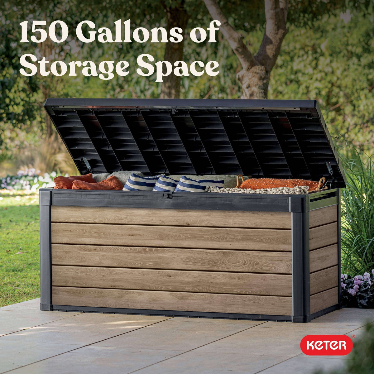 Outdoor deck storage box