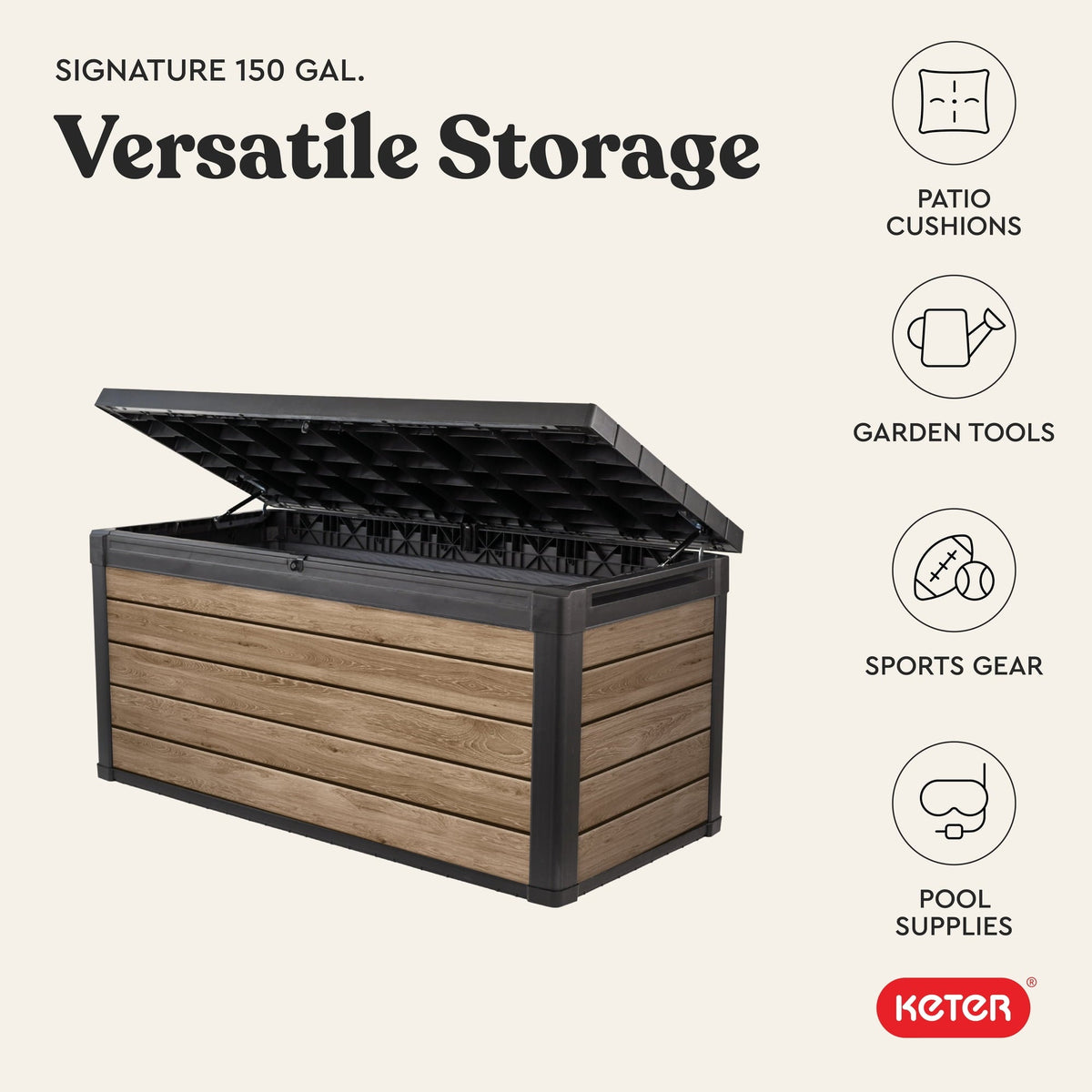 Outdoor deck storage box