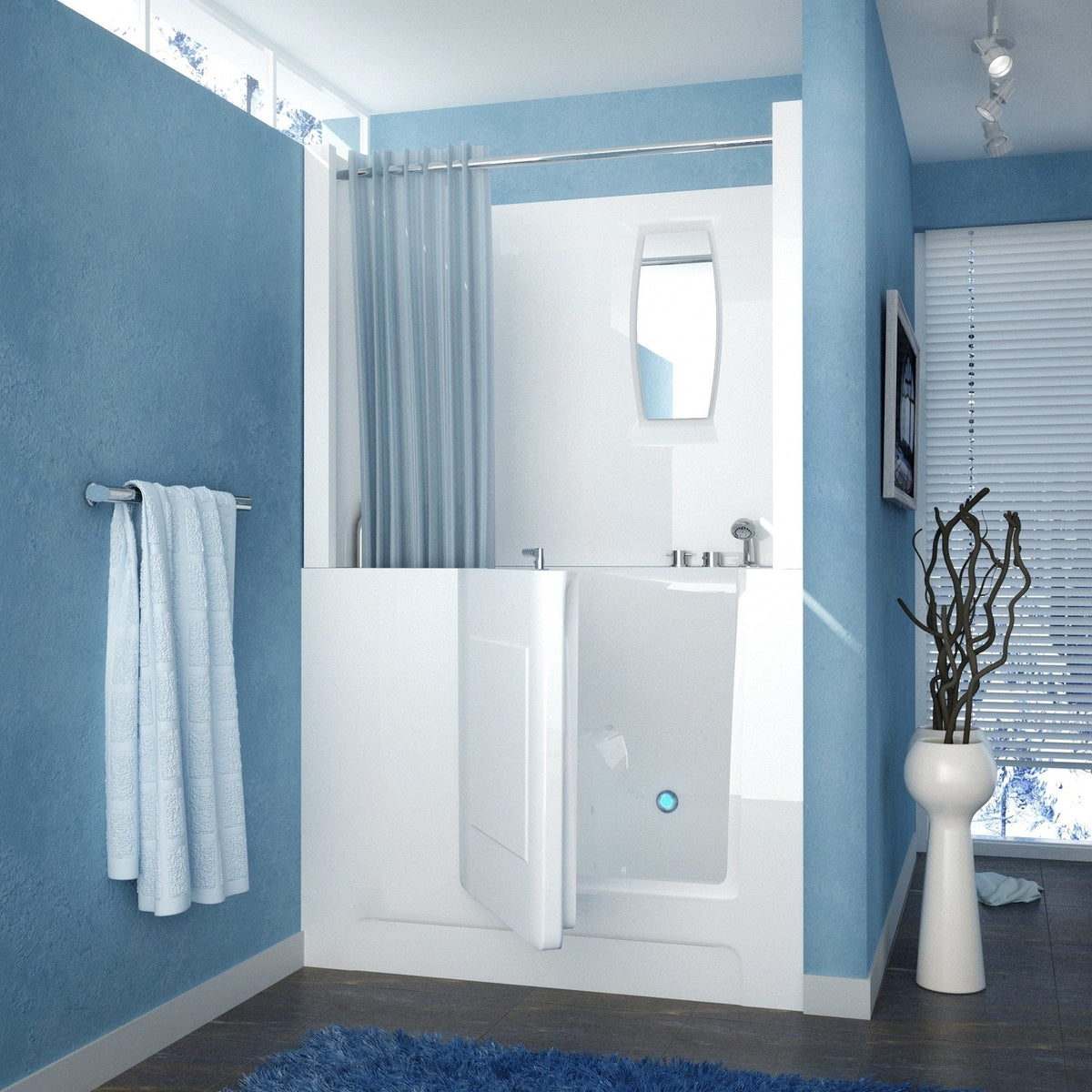 MediTub  Walk-In 27 x 47 Right Drain White Air Jetted Walk-In Bathtub 2747RWA