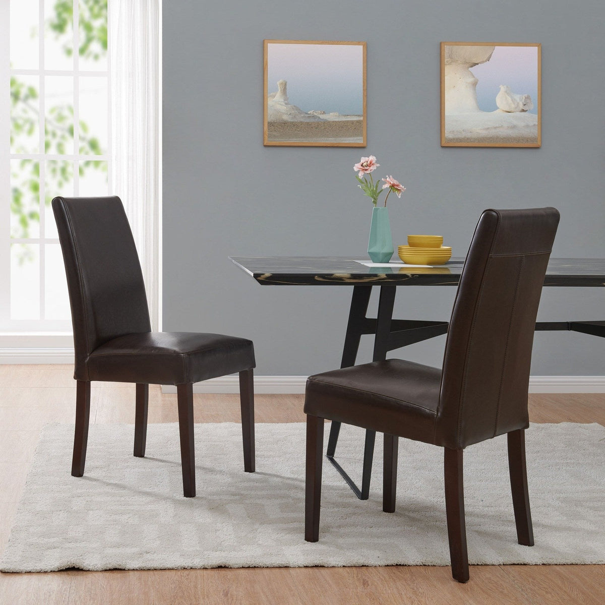 New Pacific Direct Hartford Bicast Leather Dining Chair, (Set of 2) 198140-01