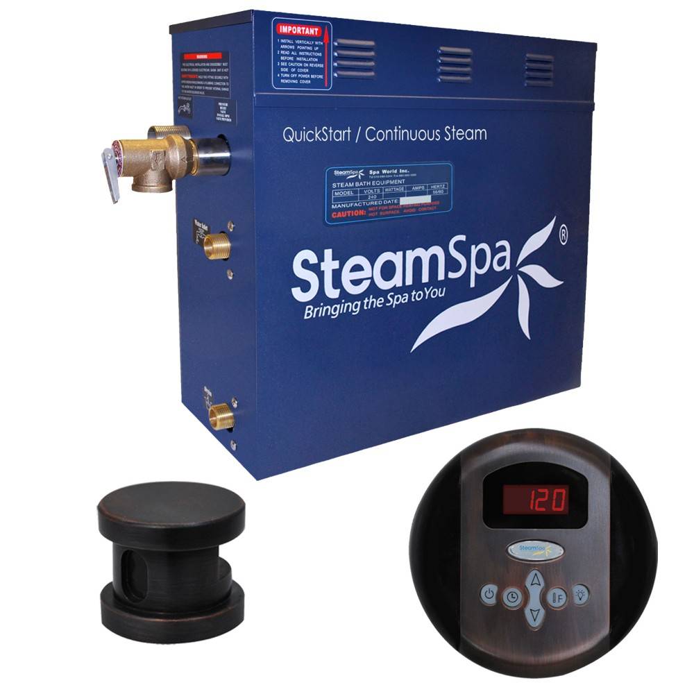 SteamSpa Oasis 6 KW QuickStart Acu-Steam Bath Generator Package in Oil Rubbed Bronze OA600OB