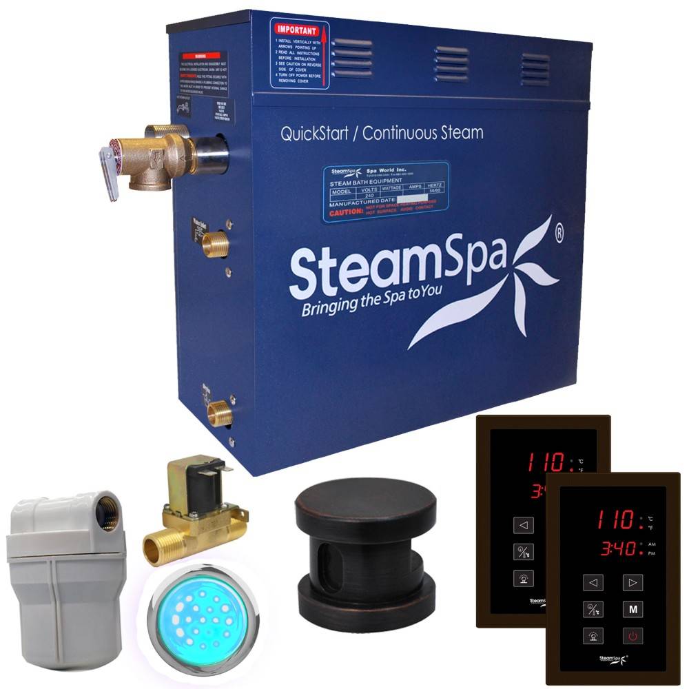 SteamSpa Royal 6 KW QuickStart Acu-Steam Bath Generator Package with Built-in Auto Drain in Oil Rubbed Bronze RYT600OB-A