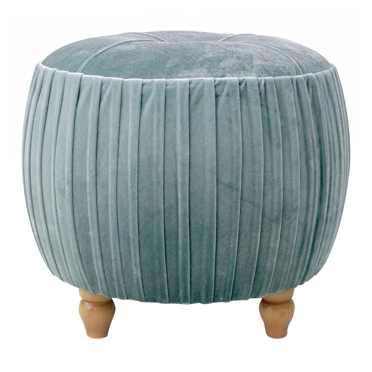 New Pacific Direct Helena Velvet Small Round Ottoman 1600008-185