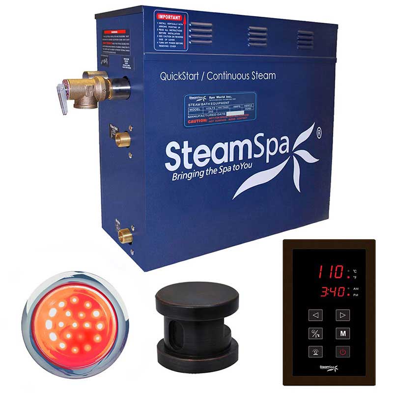 SteamSpa Indulgence 4.5 KW QuickStart Acu-Steam Bath Generator Package in Oil Rubbed Bronze INT450OB