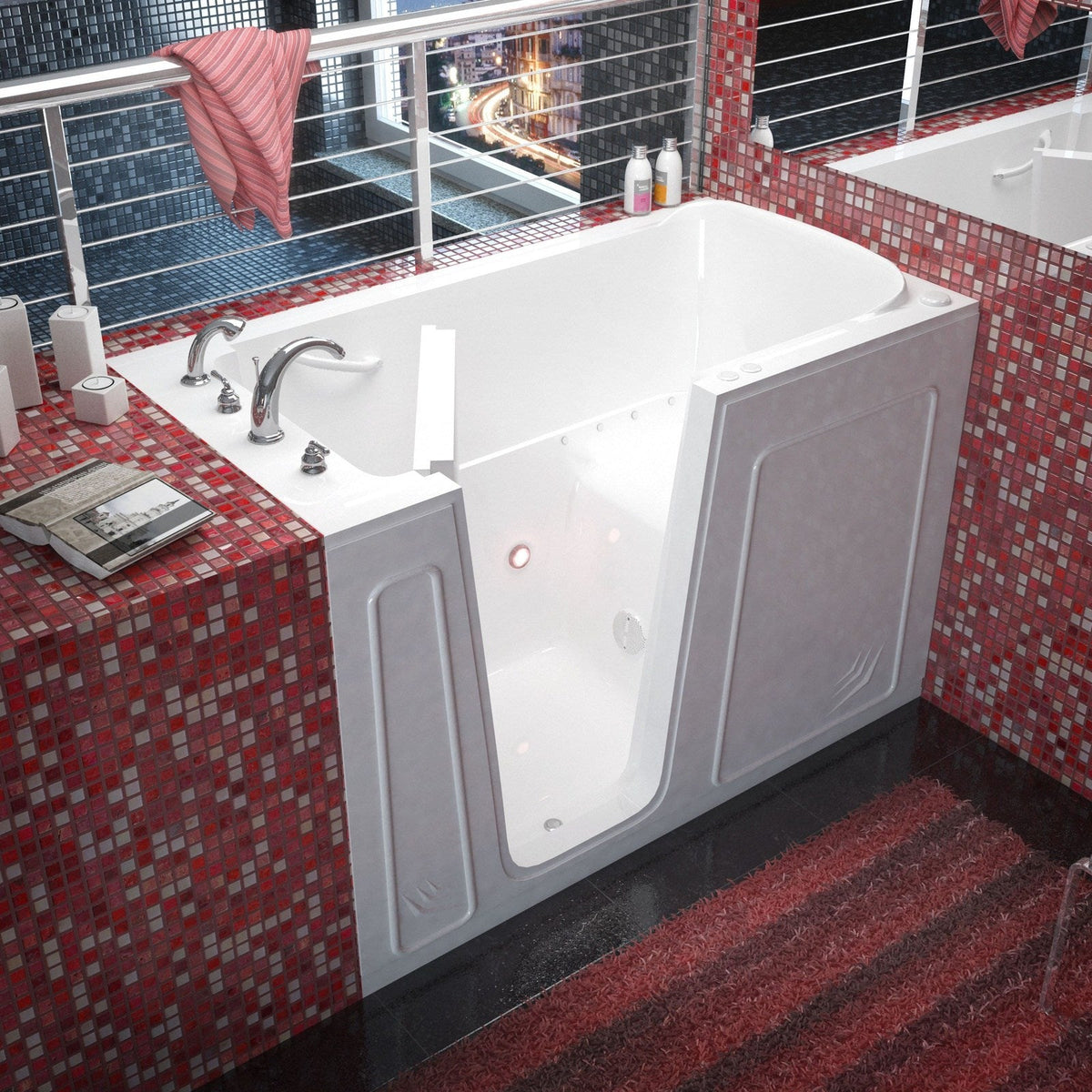 MediTub  Walk-In 32 x 60 Left Drain White Air Jetted Walk-In Bathtub 3260LWA