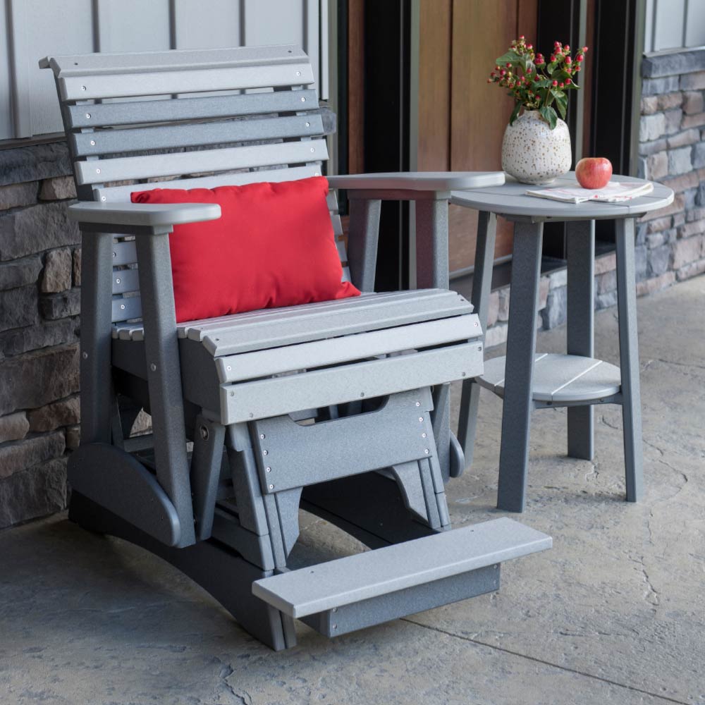 LuxCraft 2' Plain Balcony Rollback Poly Glider Chair