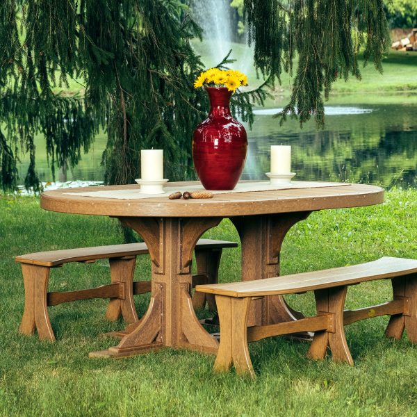 LuxCraft 4' x 6' Dining Height Poly Oval Table