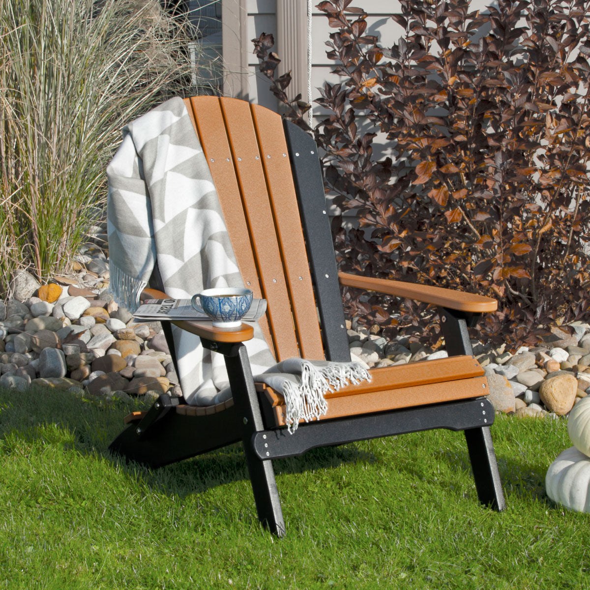 LuxCraft Outdoor Compact Folding Poly Adirondack Chair