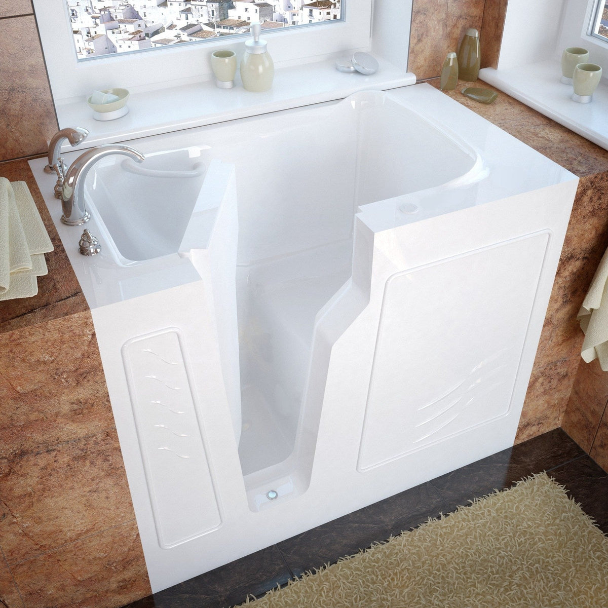 MediTub  Walk-In 26 x 46 Left Drain White Soaking Walk-In Bathtub 2646LWS