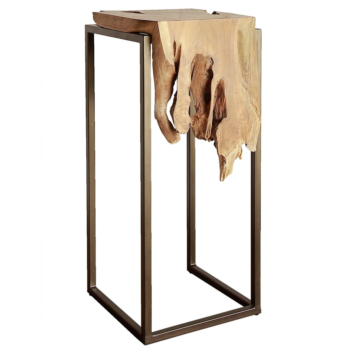 New Pacific Direct Jansen Reclaimed Teak Root High Side/ End Table, Natural 9600028