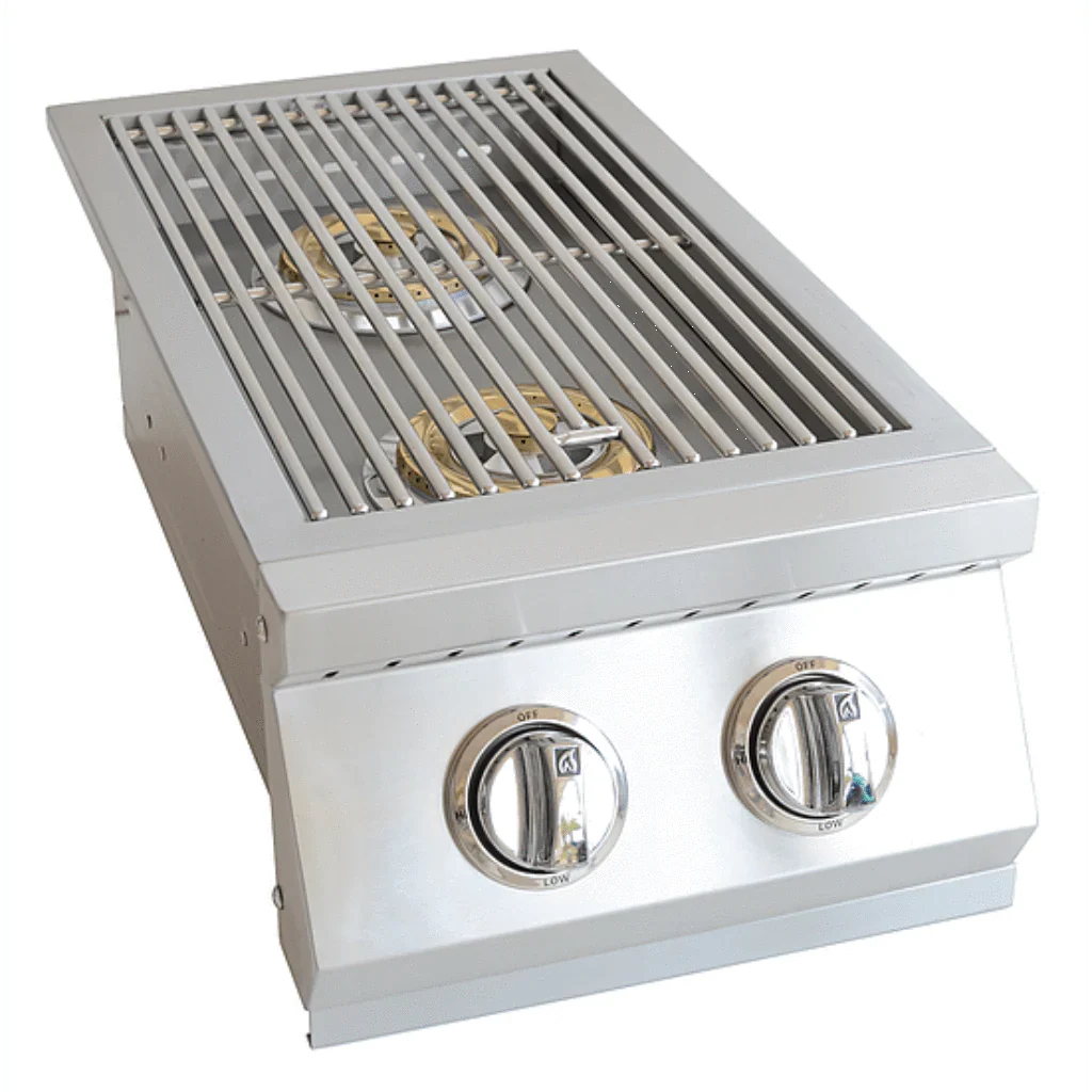 Kokomo Built In Double Side Burner Stainless Steel with removable cover