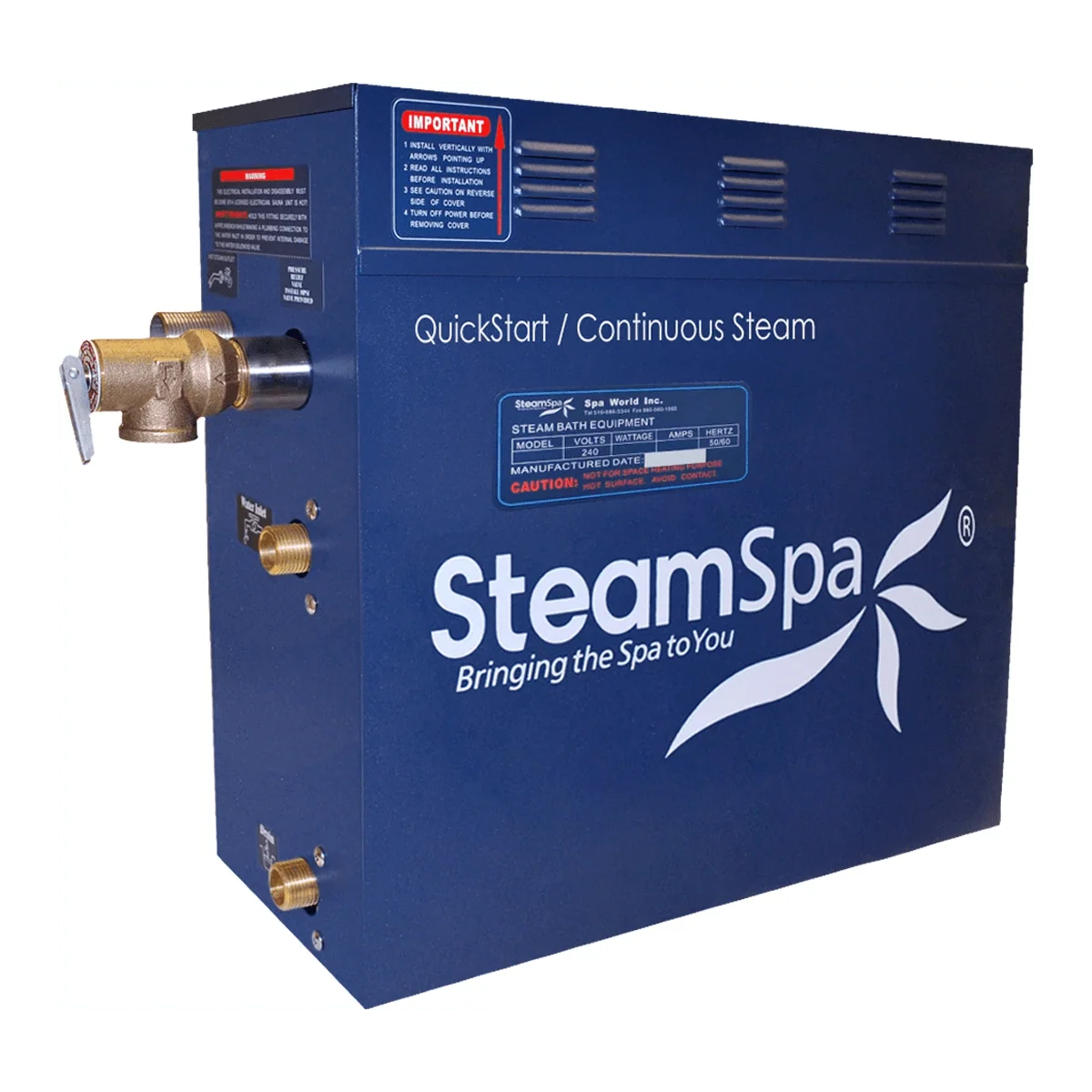 SteamSpa 7.5 KW QuickStart Acu-Steam Bath Generator D-750