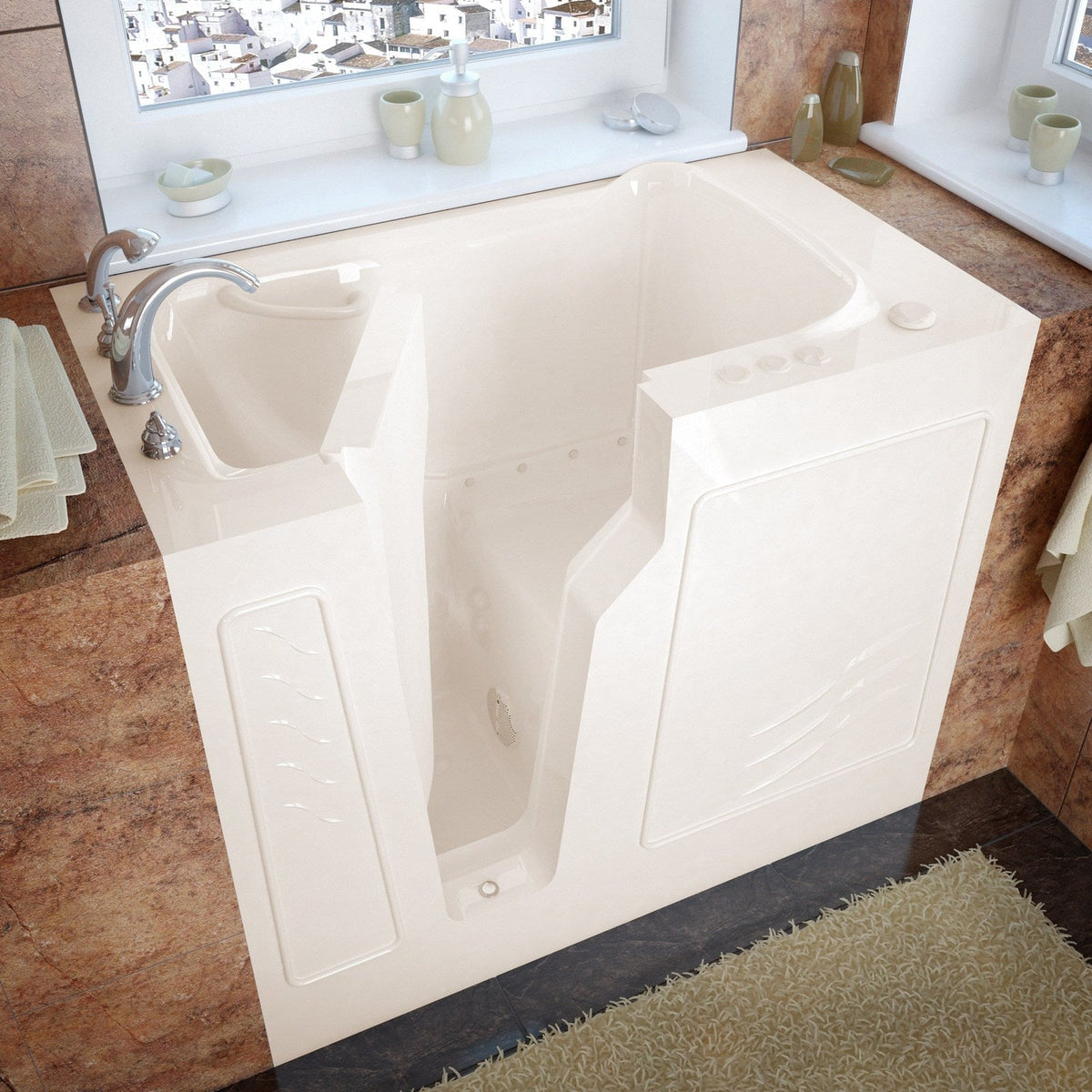 MediTub  Walk-In 26 x 46 Left Drain Biscuit Air Jetted Walk-In Bathtub 2646LBA