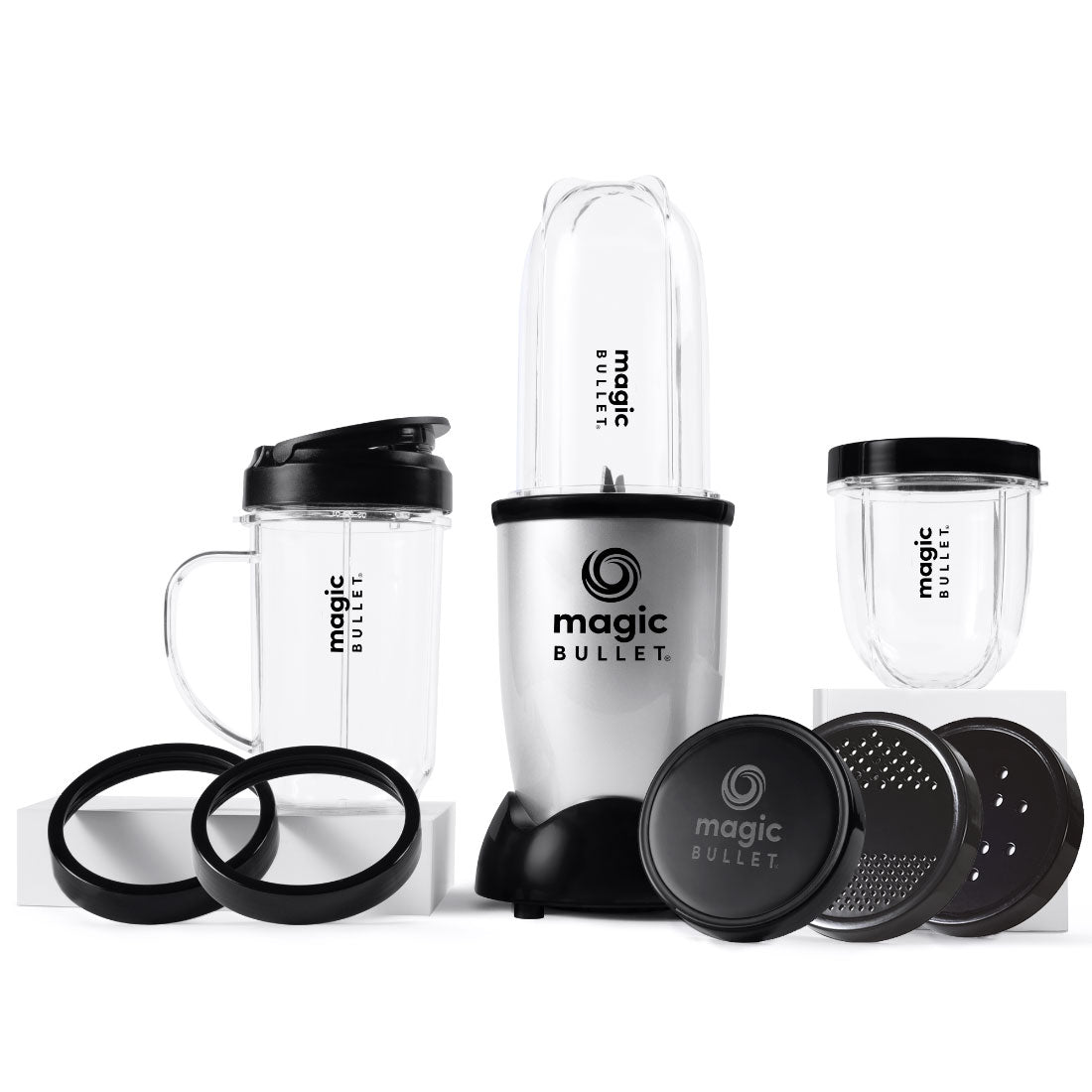 Magic Bullet Deluxe Personal Blender, 10-Piece Set, 200W, Silver